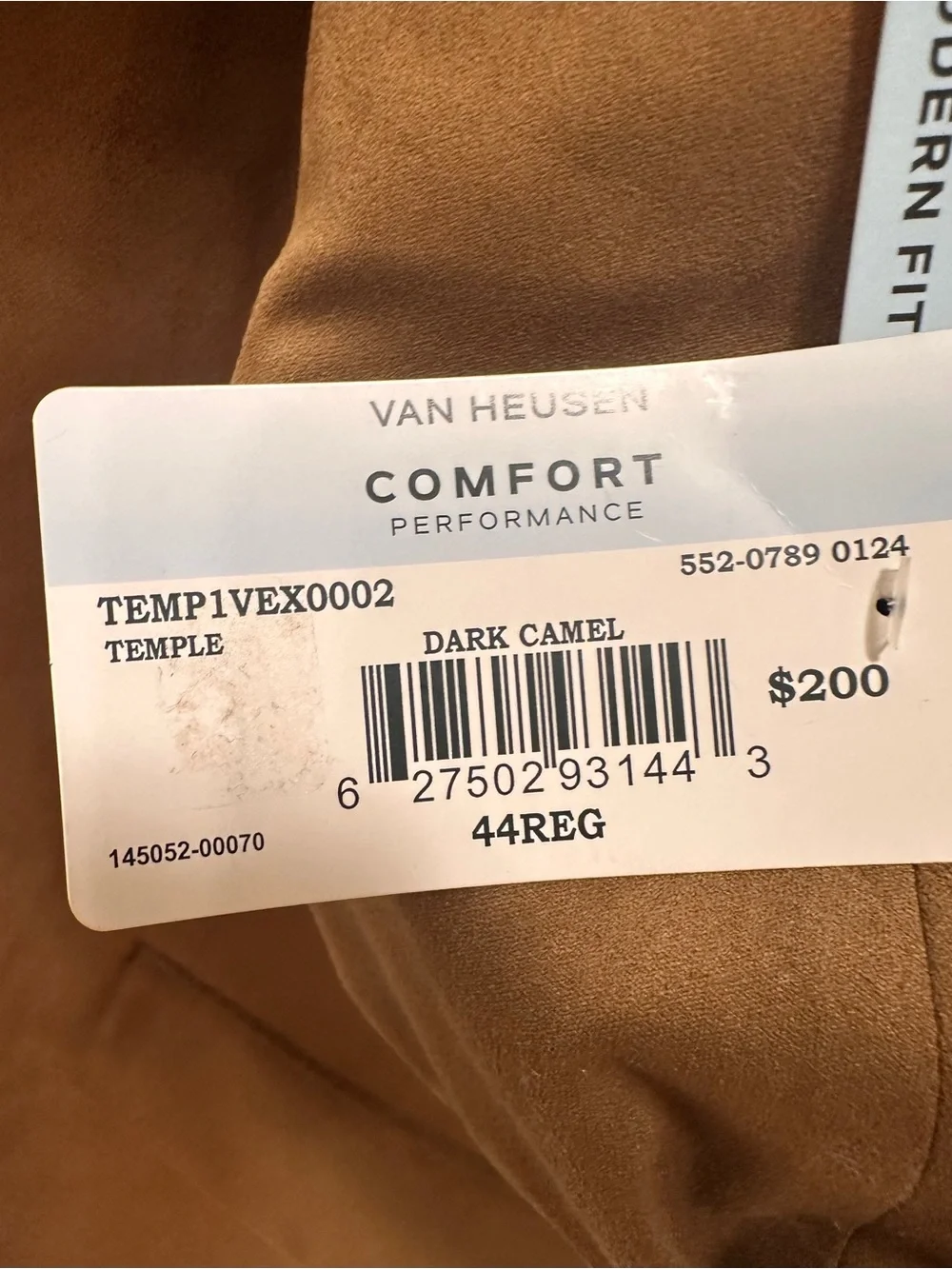 NWT Van Heusen Men's 44R Blazer Faux Suede Comfort Sport Coat Suit $200